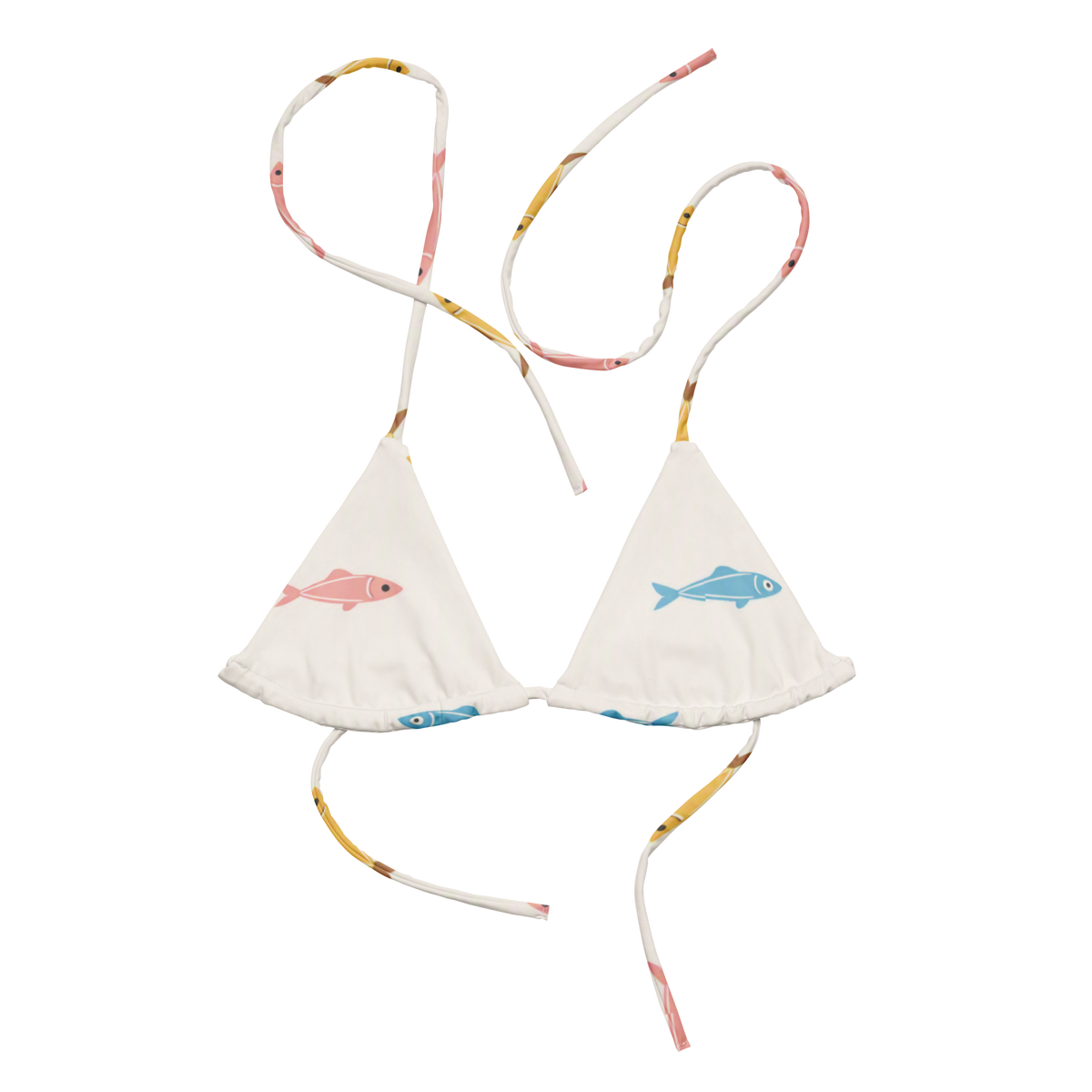 Top de bikini Sardine Flow vista posterior con tirantes ajustables